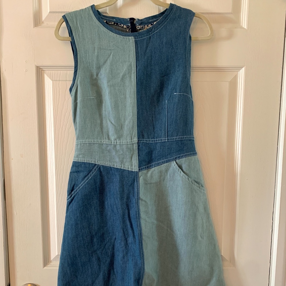 Anthropologie Denim Patchwork Dress